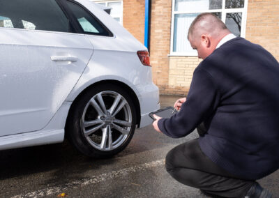 reviewing damage for vehicle estimate